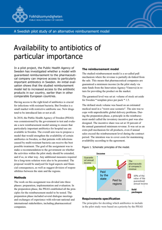 Availability to antibiotics of particular importance – A Swedish pilot study of an alternative reimbursement model