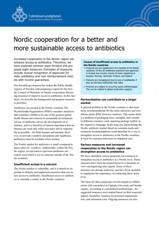 Nordic cooperation for a better and more sustainable access to antibiotics