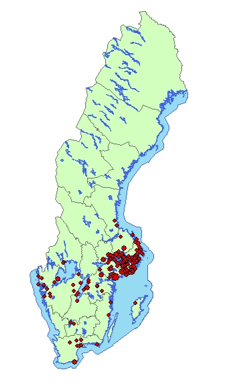 Karta med punkter.