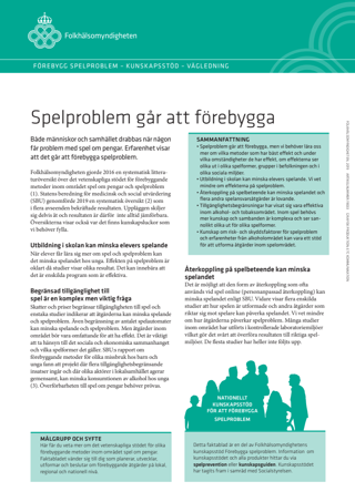 Spelproblem går att förebygga – Kunskapsstöd